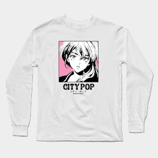 Retro Manga City Pop Vaporwave Aesthetic Anime #17 Long Sleeve T-Shirt